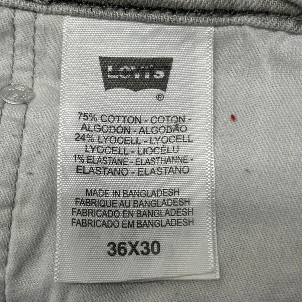 Levi's Jeans Mens 36x30 Gray Denim 511 Slim Fit Straight Light Wash Stretch